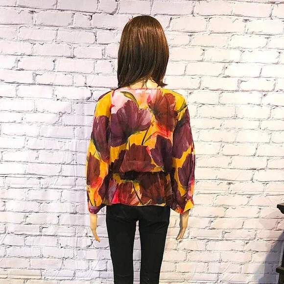 MELANIE LYNE - Colourful floral print sheer kimono - Picture 4 of 10